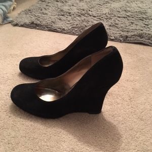 LAST CHANCE!!!!!!! Black Nine West Suede Wedges